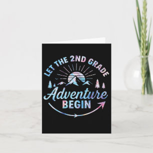 Let The 2nd Grade Adventure Begin Retro First Day  Card