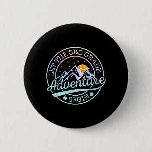 Let The 3rd Grade Adventure Begin Retro First Day 6 Cm Round Badge