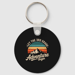 Let The 3rd Grade Adventure Begin Retro First Day  Key Ring