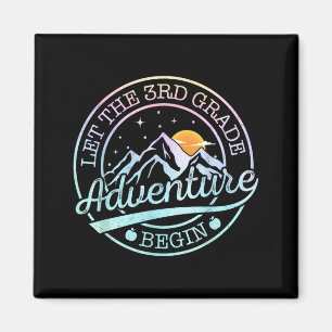 Let The 3rd Grade Adventure Begin Retro First Day Magnet