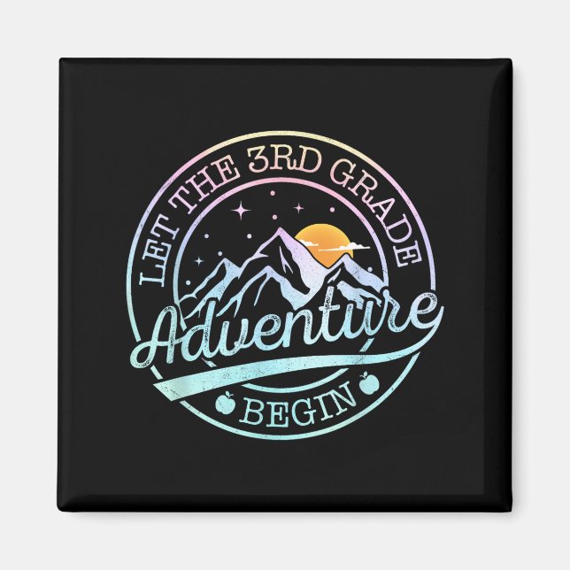 Let The 3rd Grade Adventure Begin Retro First Day Magnet (Front)