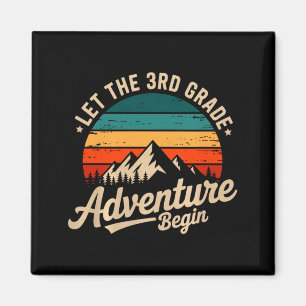 Let The 3rd Grade Adventure Begin Retro First Day  Magnet