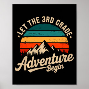 Let The 3rd Grade Adventure Begin Retro First Day  Poster
