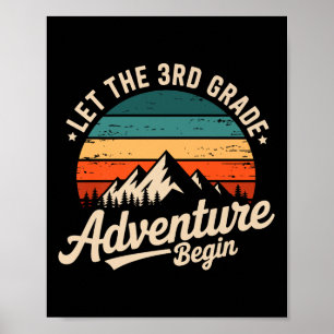 Let The 3rd Grade Adventure Begin Retro First Day  Poster