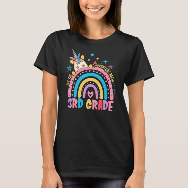 Let The 3rd Grade Adventure Begin Teacher Back To T-Shirt (Front)