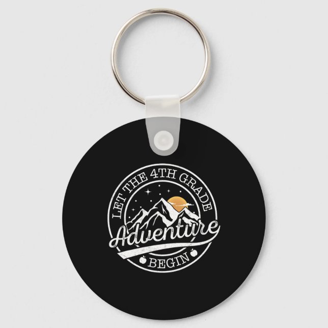 Let The 4th Grade Adventure Begin Retro First Day  Key Ring (Front)