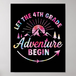 Let The 4th Grade Adventure Begin Retro First Day Poster