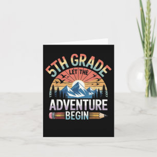 Let The 5th Grade Adventure Begin Retro First Day Card