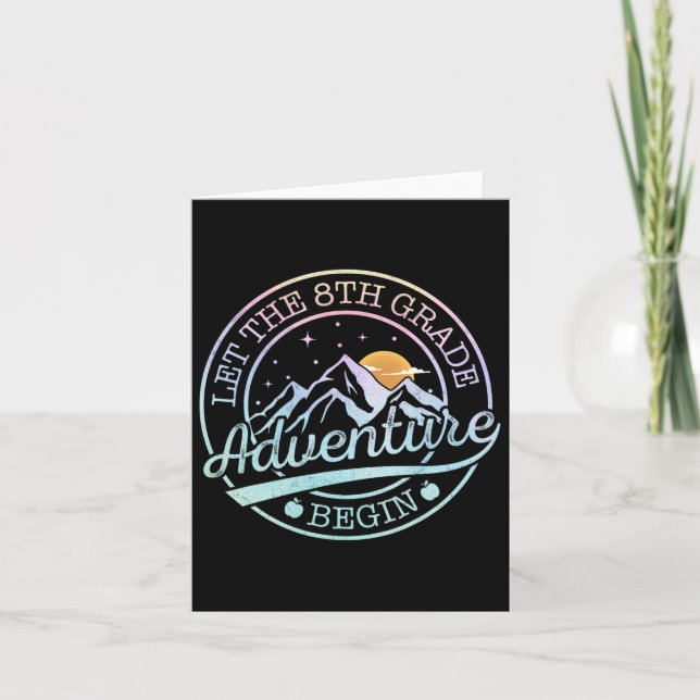Let The 8th Grade Adventure Begin Retro First Day  Card (Front)