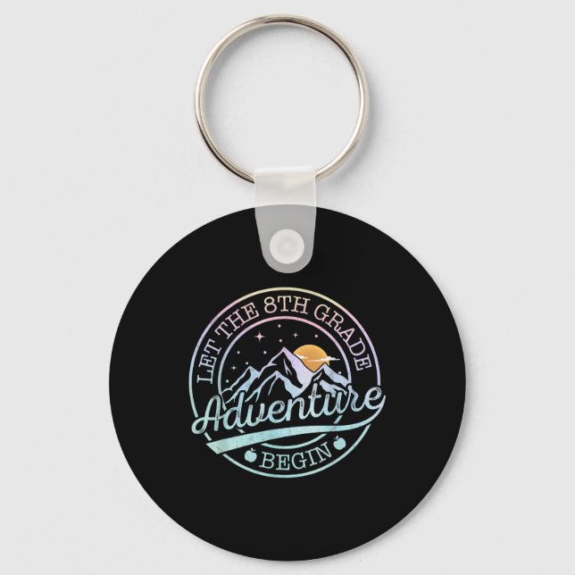 Let The 8th Grade Adventure Begin Retro First Day  Key Ring (Front)