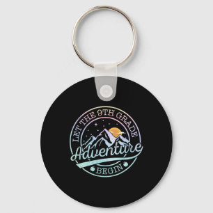 Let The 9th Grade Adventure Begin Retro First Day Key Ring