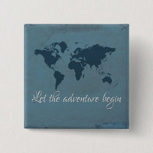 Let the adventure begin 15 cm square badge