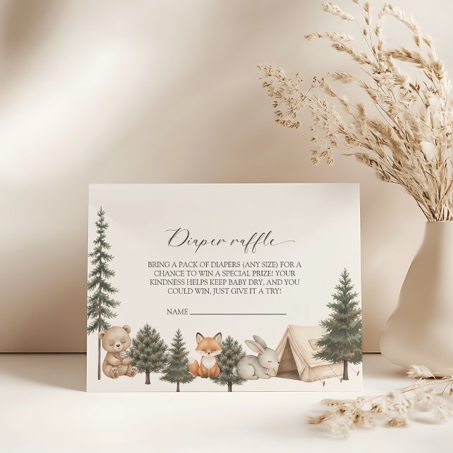 Let the adventure begin baby shower diaper raffle enclosure card (let adventure begin baby shower diaper raffle woodland baby shower diaper raffle ticket)