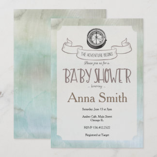 Let the Adventure Begin Baby Shower invitation