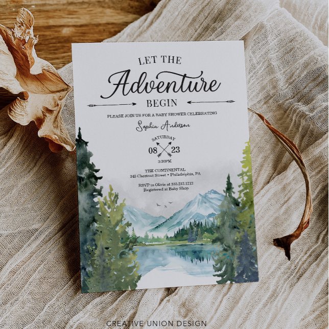 Let The Adventure Begin Baby Shower Invitation (Creator Uploaded)