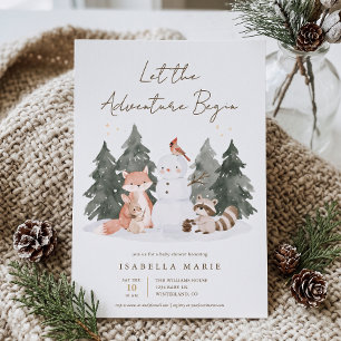 Let The Adventure Begin Baby Shower Invitation