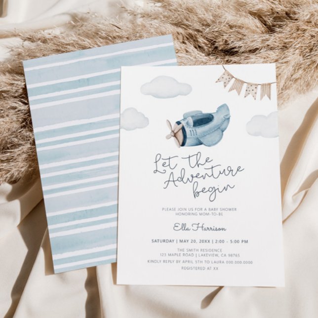 Let The Adventure Begin Baby Shower Invitation (Creator Uploaded)