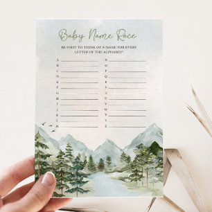 Let the Adventure Begin Baby Shower Name Race Game