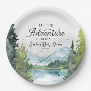 Let The Adventure Begin Baby Shower Paper Plates