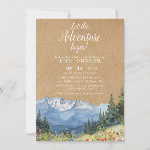 Let The Adventure Begin Baby Shower Photo QR Code Invitation