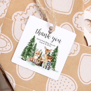 Let the Adventure Begin Baby Shower Square Favour Tags