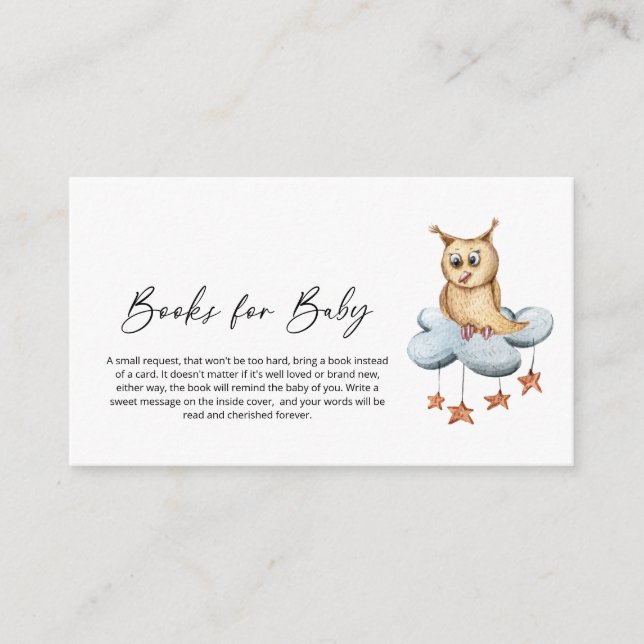 Let the Adventure Begin Books for Baby Shower  Enclosure Card (Front)