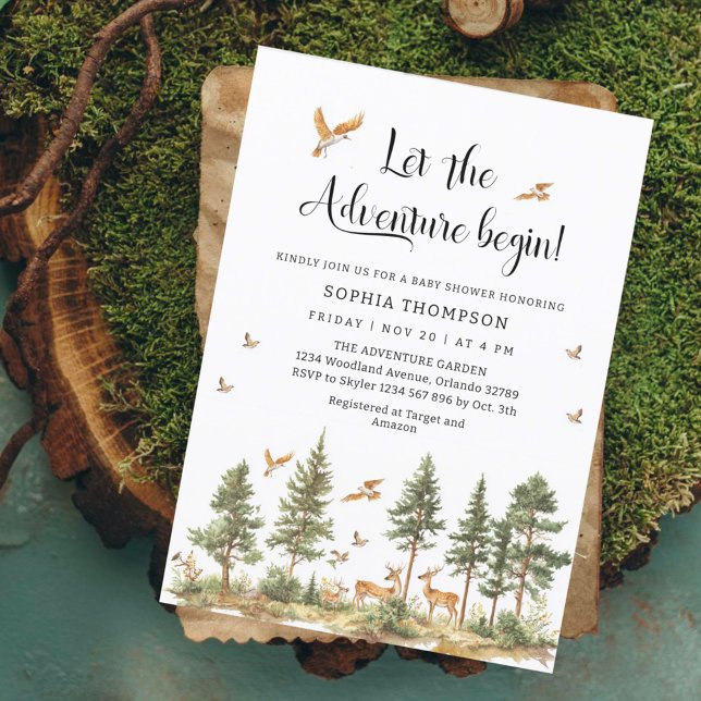 Let the Adventure Begin Boy Baby Sower Invitation (Creator Uploaded)