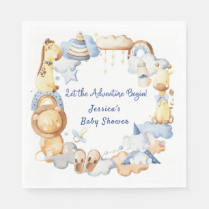 Let the Adventure Begin Boy Baby Toy Baby Shower Napkin
