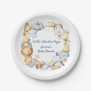 Let the Adventure Begin Boy Baby Toy Baby Shower Paper Plate
