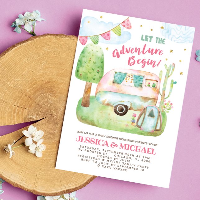 Let the Adventure Begin Camping Baby Shower Invitation (Creator Uploaded)