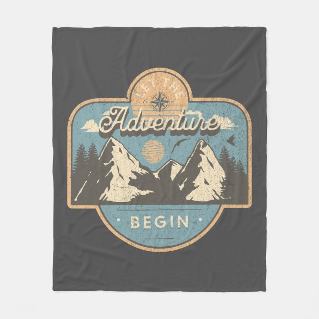 Let the adventure begin fleece blanket (Front)