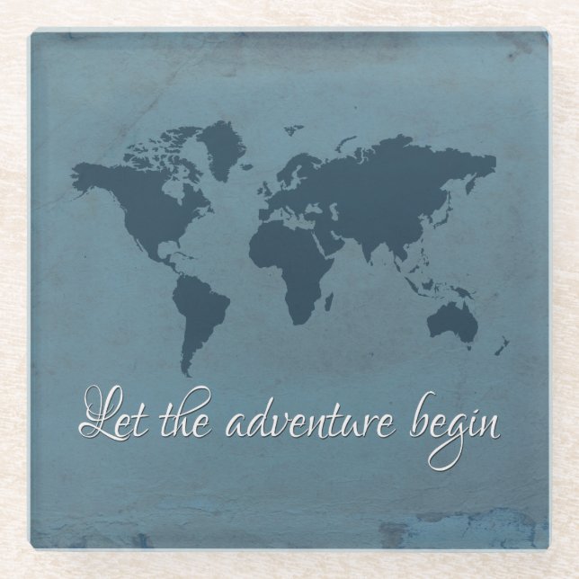 Let the adventure begin glass coaster (Front)
