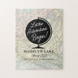 Let the Adventure Begin Graduation Guest Book Jigsaw Puzzle