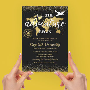 Let The Adventure Begin Graduation Party Invitation