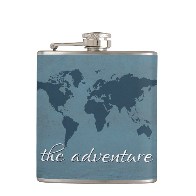 Let the adventure begin hip flask (Front)