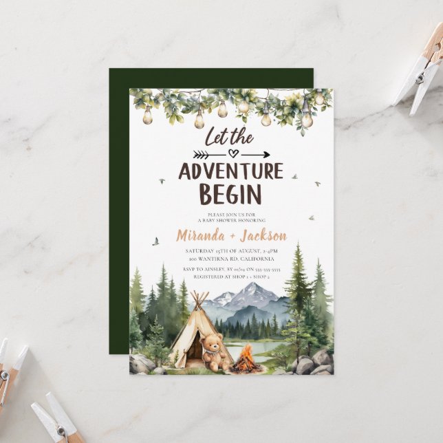 Let the Adventure Begin Invitation (Front/Back In Situ)