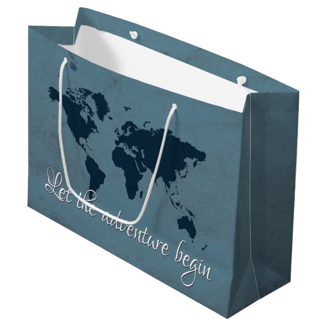 Let the adventure begin large gift bag (Front Angled)