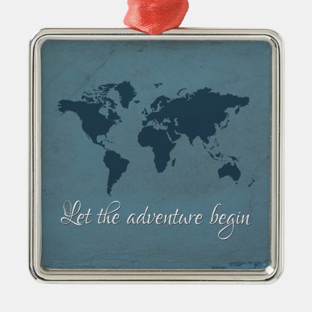 Let the adventure begin metal ornament (Front)