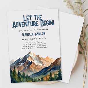 Let The Adventure Begin Mountain Boy Baby Shower  Invitation