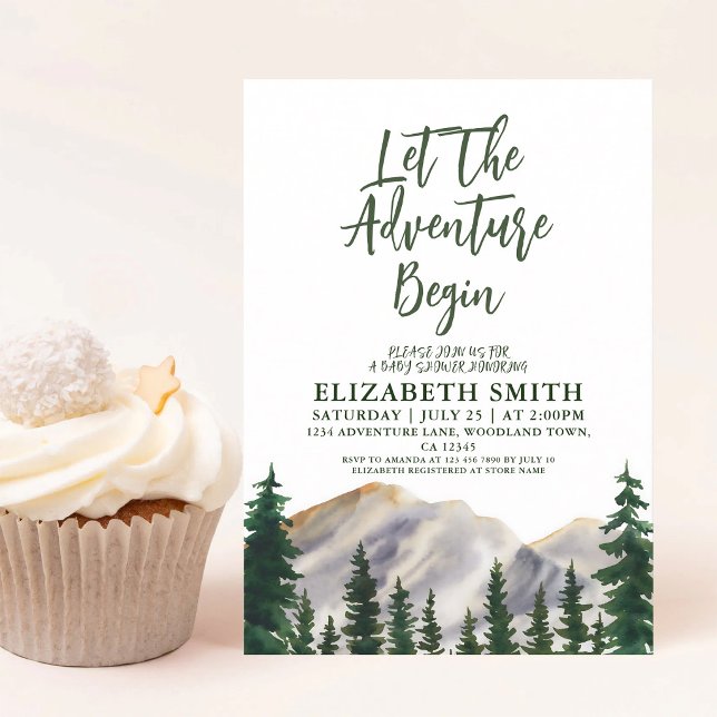Let The Adventure Begin Mountain Boy Baby Shower Invitation (Creator Uploaded)
