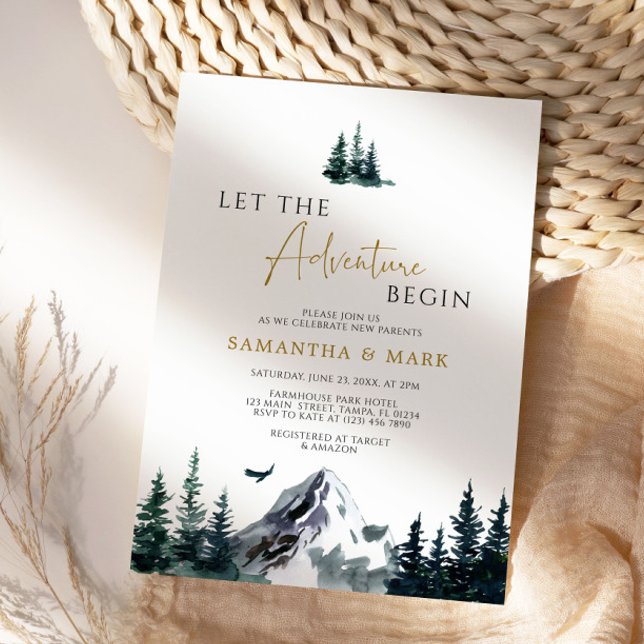 Let The Adventure Begin Mountain Boy Baby Shower Invitation (Creator Uploaded)