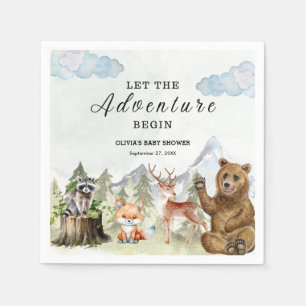 Let the Adventure Begin Mountain Boy Baby Shower Napkin