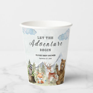 Let the Adventure Begin Mountain Boy Baby Shower Paper Cups