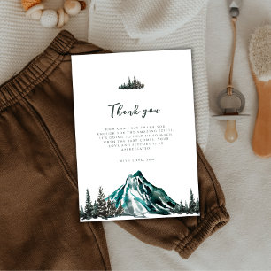 Let The Adventure Begin Mountain Pine Baby Shower Thank You Card