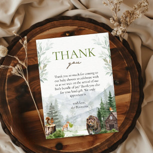 Let The Adventure Begin Mountains Boy Baby Shower Thank You Card