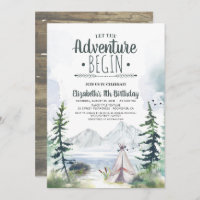 Let The Adventure Begin Mountains Camping Birthday