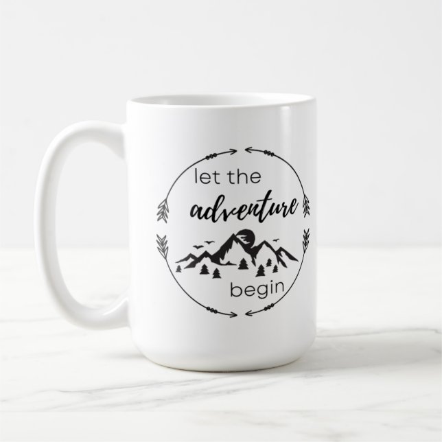 Let the Adventure Begin Mug - Black and White (Left)