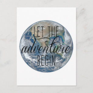Let the adventure begin Mug, Quote Postcard