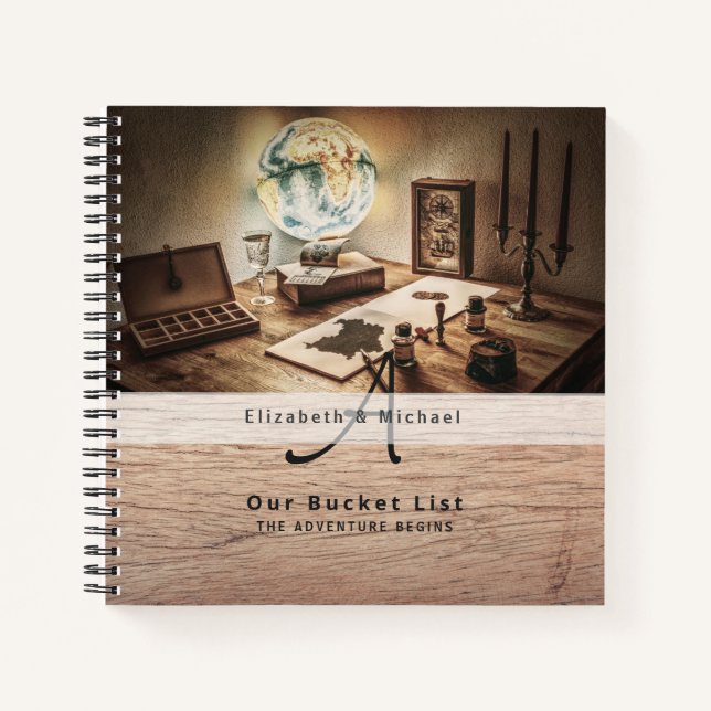 Let The Adventure Begin! Newlyweds BUCKETLIST Notebook (Front)
