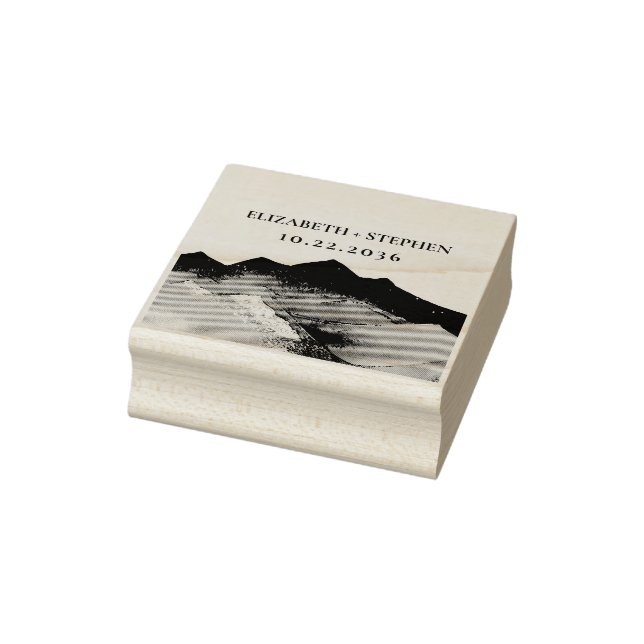 Let The Adventure Begin Outdoor Mountain Wedding Rubber Stamp (Stamp)